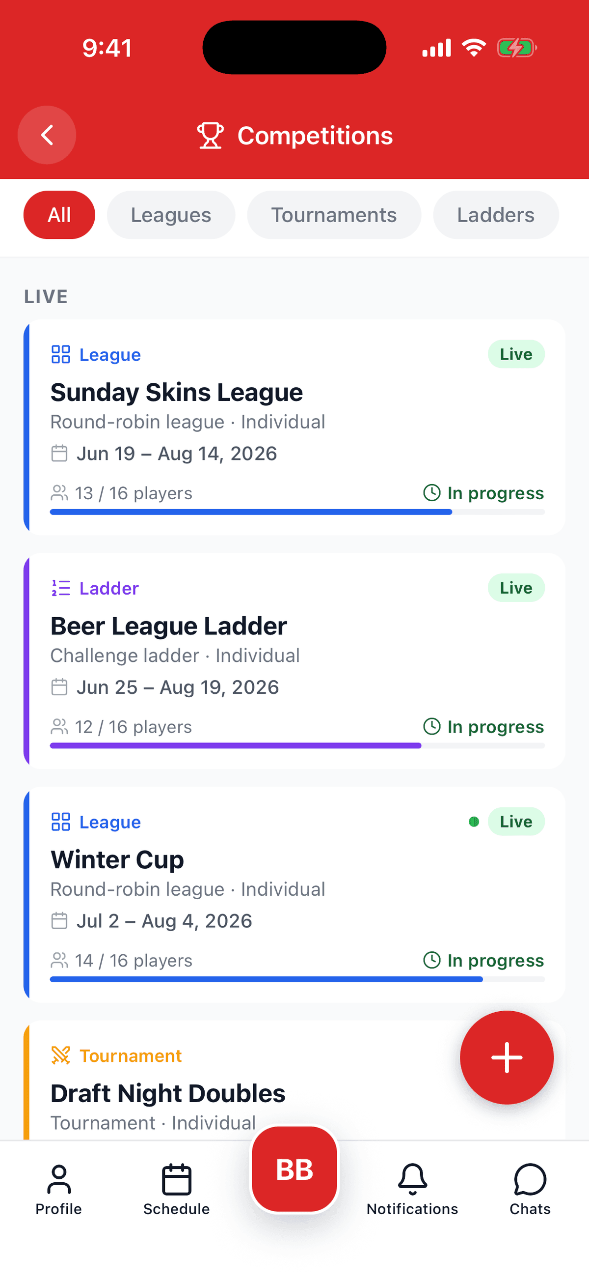 Hockey League app on a phone