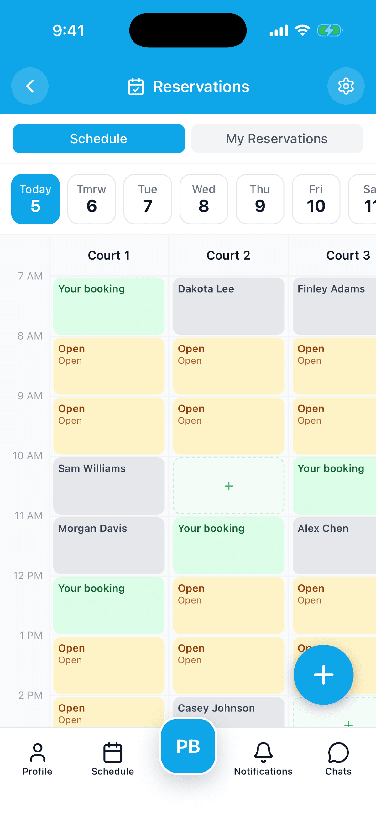 Pickleball Club app on a phone